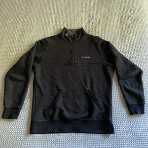 Men’s Columbia 1/4 zip pullover sweater, medium, charcoal grey